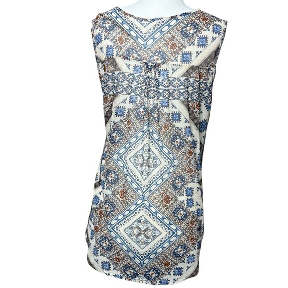 Eden & Olivia Tunic Tank Size large Blue Brown Sheer Size Large - Picture 3 of 8